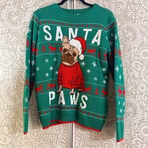 Christmas Pug Dog Sweater XL